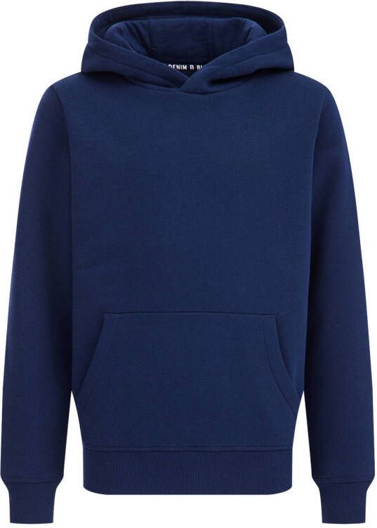 WE Fashion Blue Ridge hoodie donkerblauw Sweater Effen 110 116