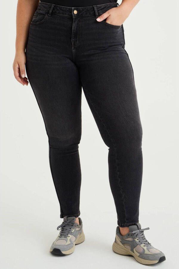 WE Fashion Curve skinny jeans black denim