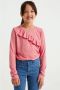 WE Fashion longsleeve roze Meisjes Polyester Ronde hals 134 140 - Thumbnail 1