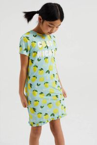 WE Fashion nachthemd met fruitprint mintgroen geel donkergroen
