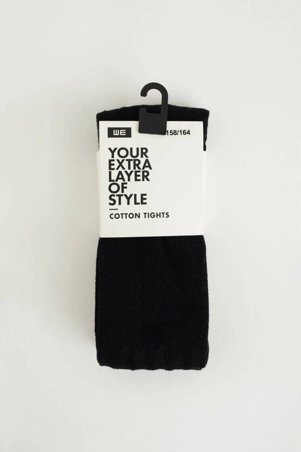 WE Fashion panty zwart Meisjes Katoen Effen 122 128