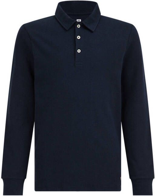 WE Fashion polo donkerblauw Jongens Katoen Polokraag Effen 110 116
