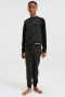 WE Fashion pyjama met camouflageprint kaki zwart Groen Jongens Stretchkatoen Ronde hals 110 116 - Thumbnail 1