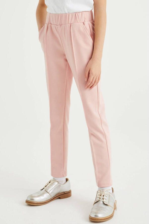 WE Fashion regular fit broek lichtroze