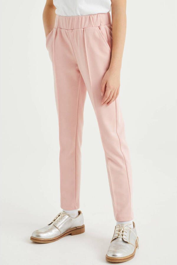 WE Fashion regular fit broek lichtroze