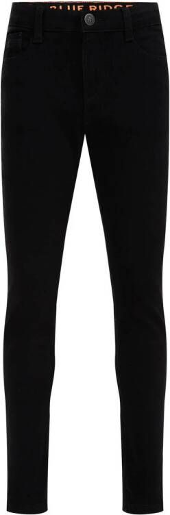 WE Fashion regular fit jeans black uni Zwart Jongens Stretchdenim 104