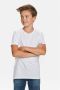 WE Fashion regular fit T-shirt Wit Jongens Katoen V-hals Effen 122 128 - Thumbnail 1