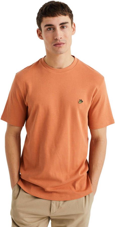 WE Fashion regular fit T-shirt dark orange