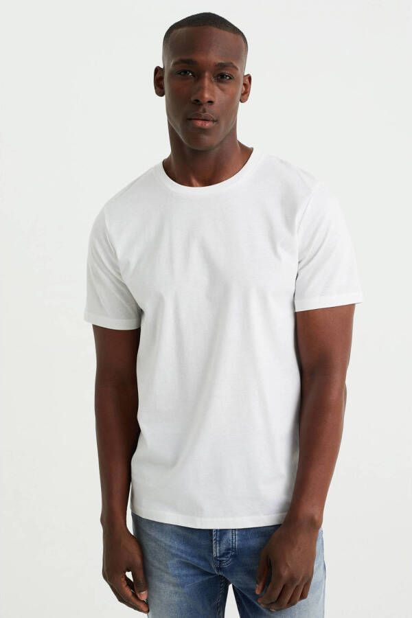 WE Fashion regular fit T-shirt white uni
