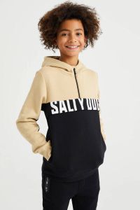 WE Fashion Salty Dog hoodie beige zwart