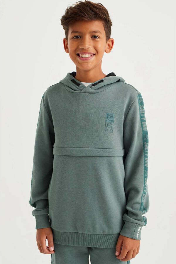 WE Fashion Salty Dog hoodie blauwgroen Sweater 110 116
