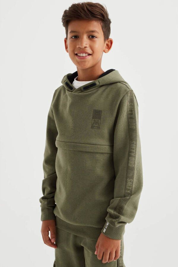 WE Fashion Salty Dog hoodie olijfgroen Sweater 110 116