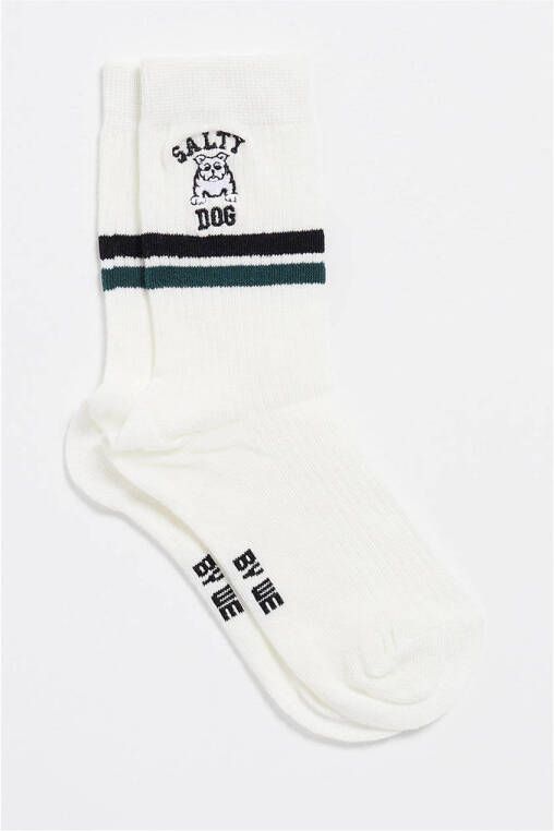 WE Fashion Salty Dog sokken met logo wit