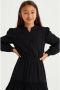 WE Fashion semi-transparante jurk met borduursels zwart Meisjes Katoen Ronde hals 110 116 - Thumbnail 1