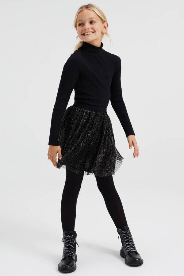 WE Fashion semi-transparante rok zwart Meisjes Polyester 110 116