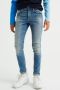 WE Fashion skinny jeans medium blue denim Blauw Jongens Stretchdenim 104 - Thumbnail 1