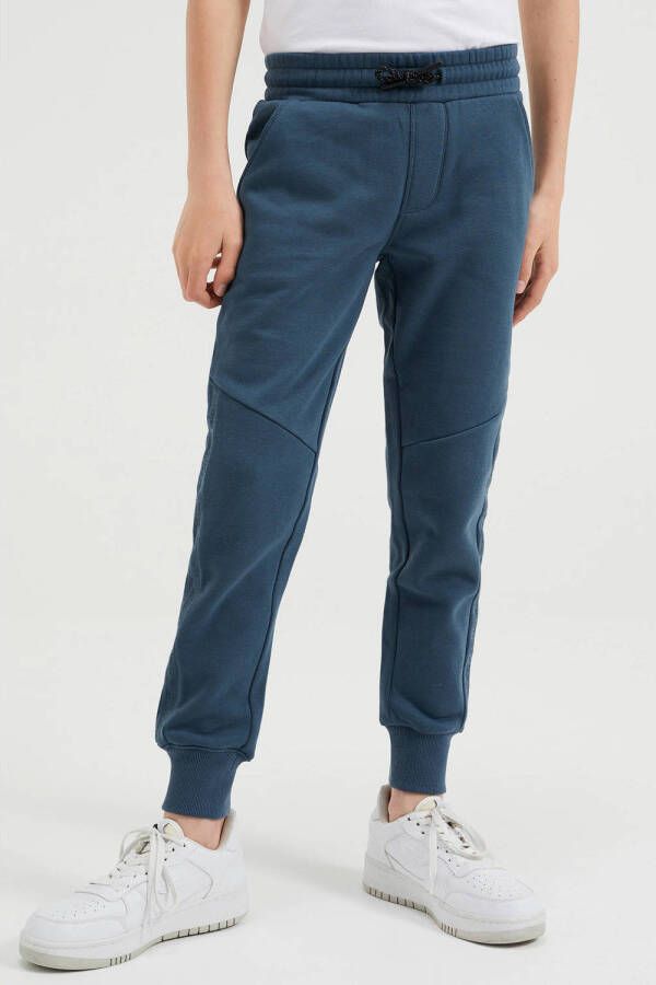 WE Fashion slim fit joggingbroek grijsblauw