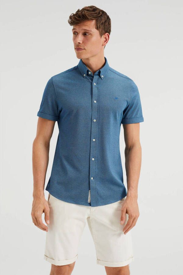 WE Fashion slim fit overhemd blauw