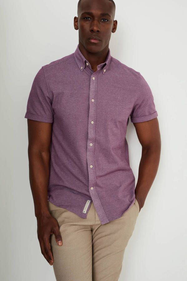 WE Fashion slim fit overhemd dusty purple