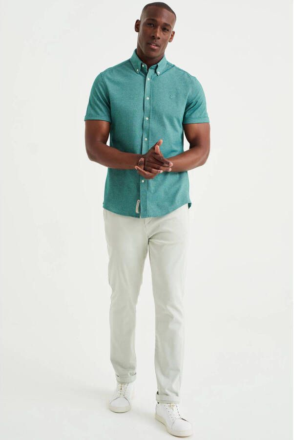 WE Fashion slim fit overhemd jungle leaves