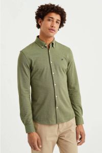 WE Fashion slim fit overhemd loden green