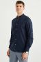 WE Fashion linnen casual overhemd donkerblauw - Thumbnail 1
