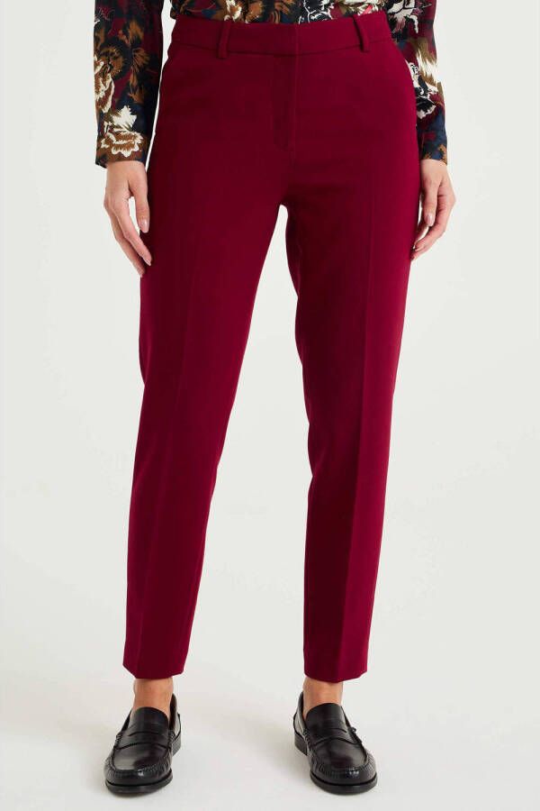 WE Fashion slim fit pantalon rood