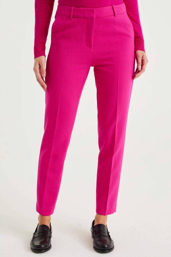 WE Fashion slim fit pantalon roze