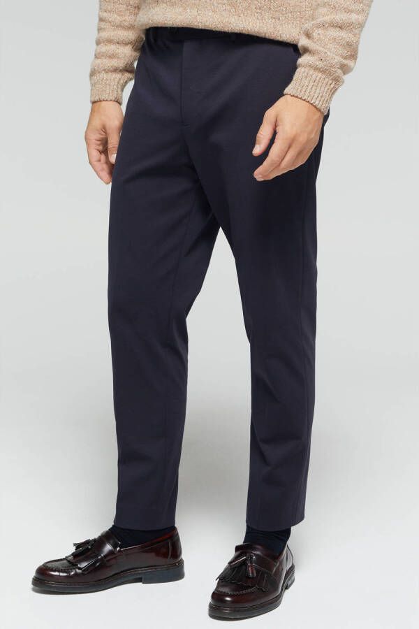 Van Gils slim fit pantalon van gerecycled polyester royal navy