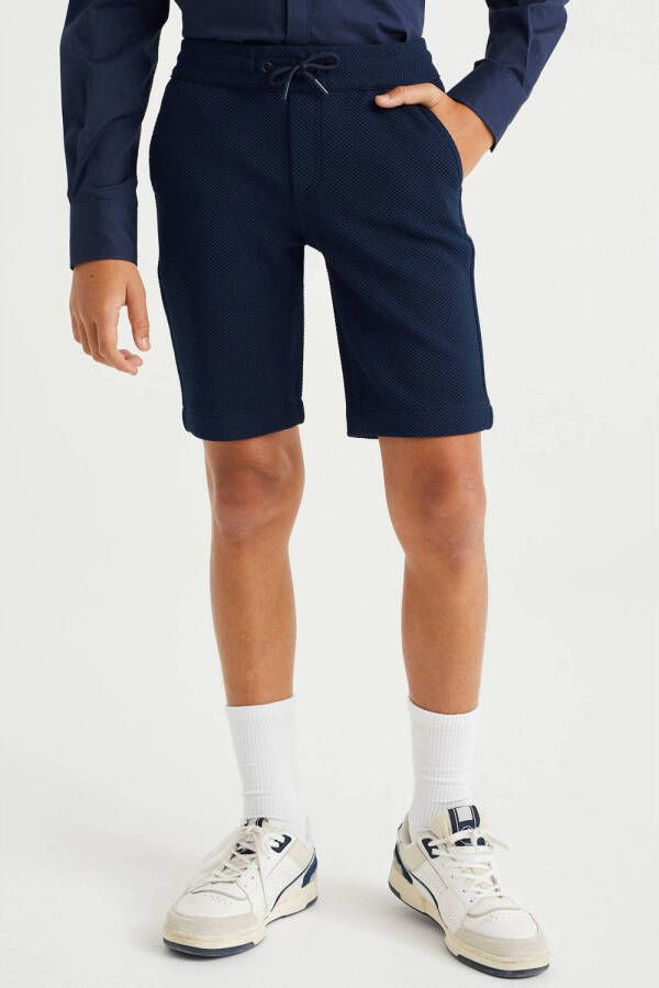 WE Fashion slim fit short donkerblauw