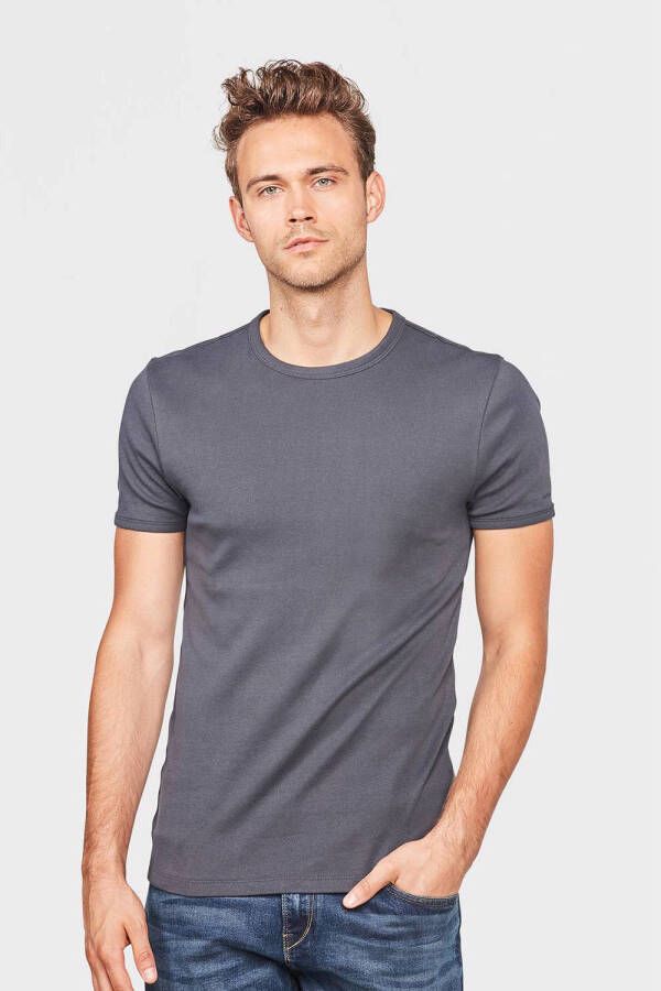 WE Fashion WE Fundamentals slim fit T-shirt donkerblauw - Foto 2
