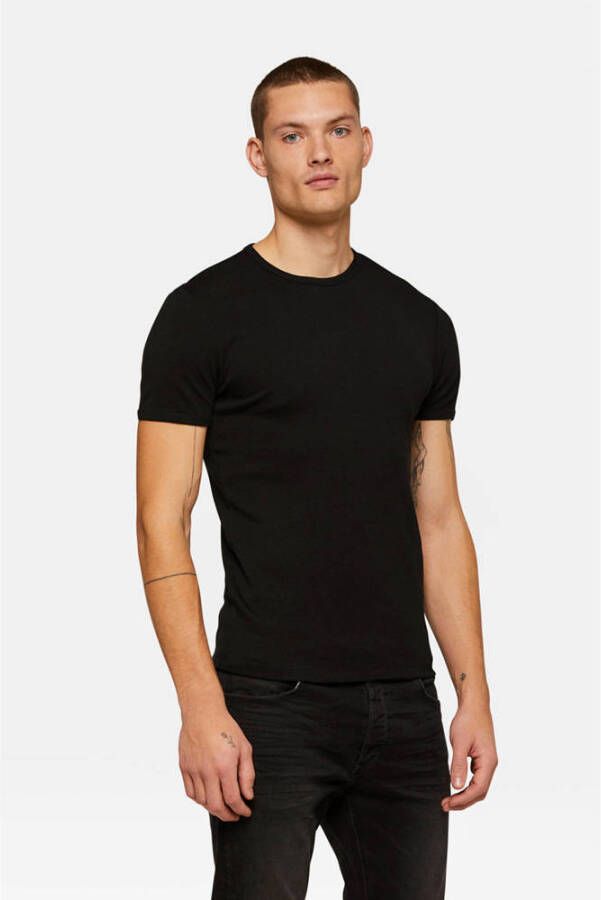 WE Fashion slim fit T-shirt black