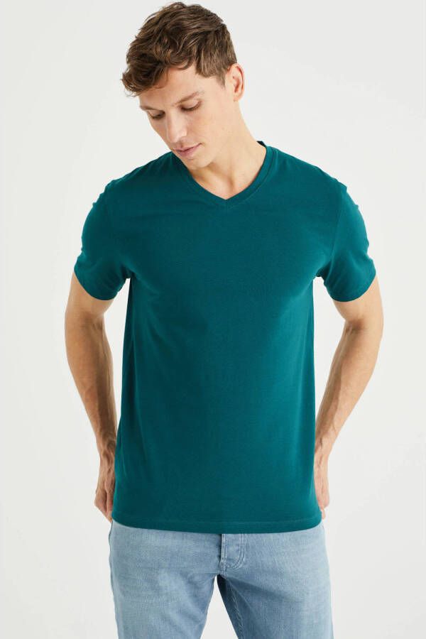 WE Fashion slim fit T-shirt groen