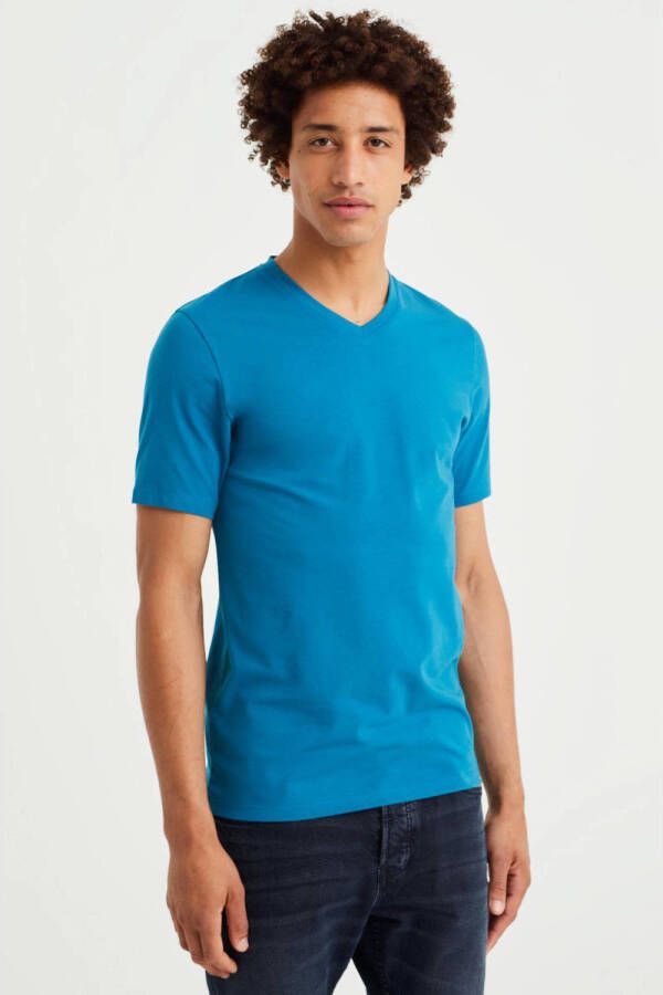 WE Fashion slim fit T-shirt mardi blue