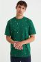 WE Fashion slim fit T-shirt met all over print evergreen - Thumbnail 1