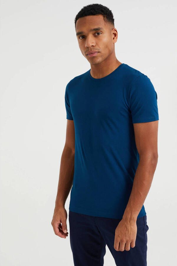 WE Fashion slim fit T-shirt opal blue
