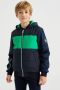 WE Fashion softshell jas van gerecycled polyester zwart groen blauw Jongens Gerecycled polyester (duurzaam) Capuchon 110 116 - Thumbnail 1