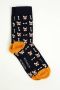 WE Fashion sokken donkerblauw geel - Thumbnail 1