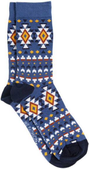 WE Fashion sokken met all-over print blauw