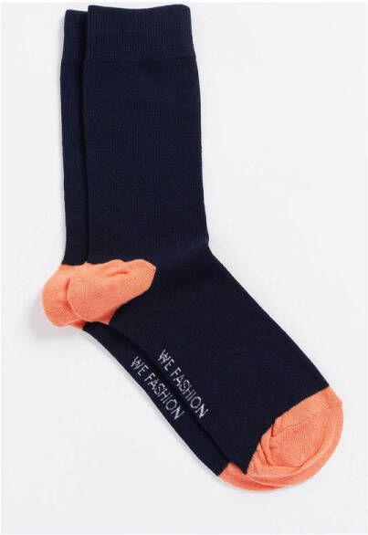WE Fashion sokken met colourblock donkerblauw