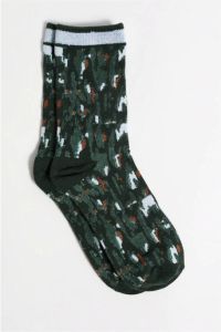 WE Fashion sokken met print donkergroen