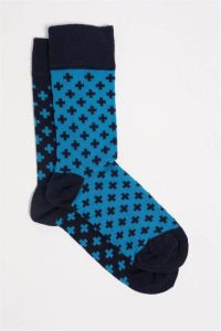 WE Fashion sokken met print set van 2 blauw