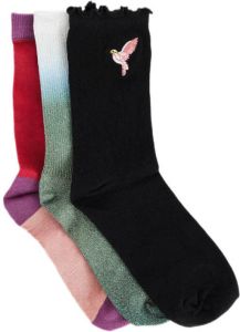 WE Fashion sokken met print set van 3 multi