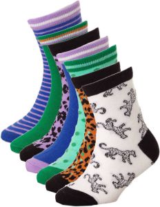 WE Fashion sokken met prints set van 7 multi