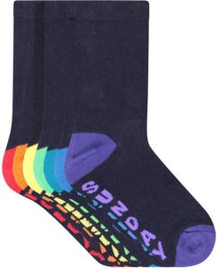 WE Fashion sokken set van 7 donkerblauw multi
