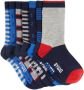 WE Fashion sokken set van 7 grijs blauw Jongens Katoen Mixprint 31 34 - Thumbnail 1