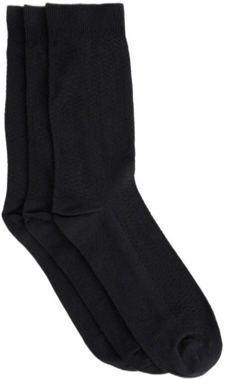 WE Fashion sokken zwart set van 3