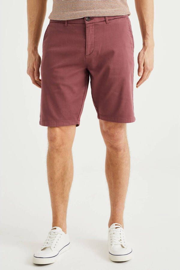 WE Fashion straight fit short faded granate