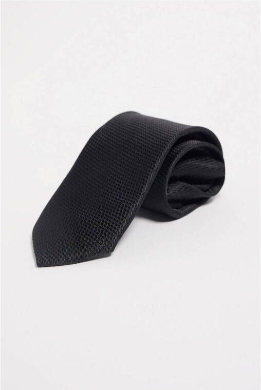 WE Fashion stropdas met textuur zwart