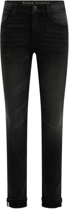 WE Fashion Blue Ridge super skinny jeans black denim Zwart Jongens Stretchdenim 140